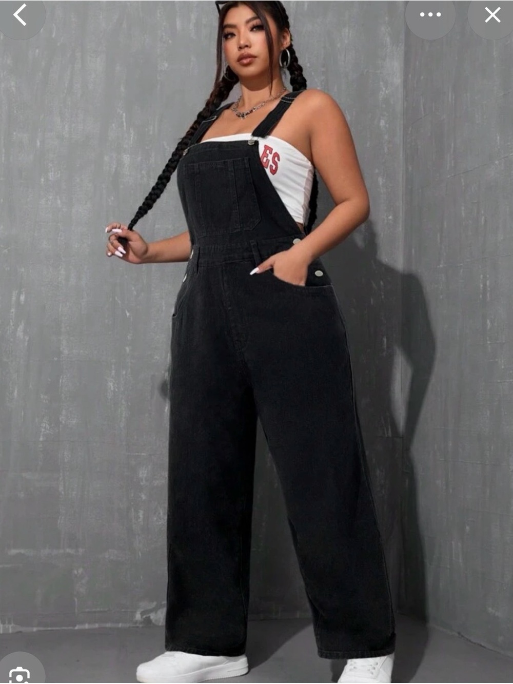 SHEIN - “NWOT” Black Overalls with White Tee